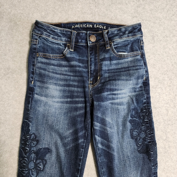 American Eagle Womens Jeans Super Hi-Rise Jeggings Super Stretch Denim Size 2 R - Picture 11 of 16